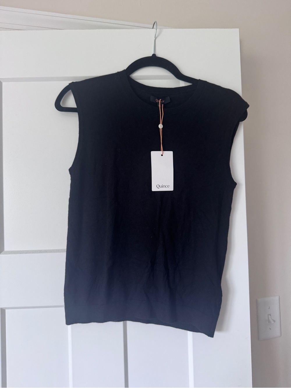 Quince Women’s Black Cotton Cashmere Knit Top